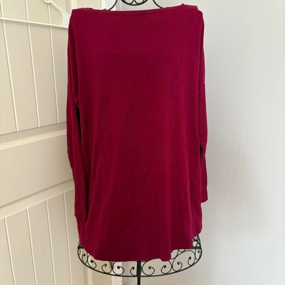 LOFT Burgundy Long Sleeve Top, Size L - Picture 1 of 5